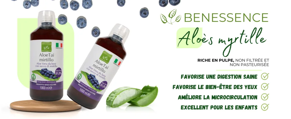 Benessence - Aloe Blueberries: Aloe Vera Juice with Blueberries - 1L - aloe