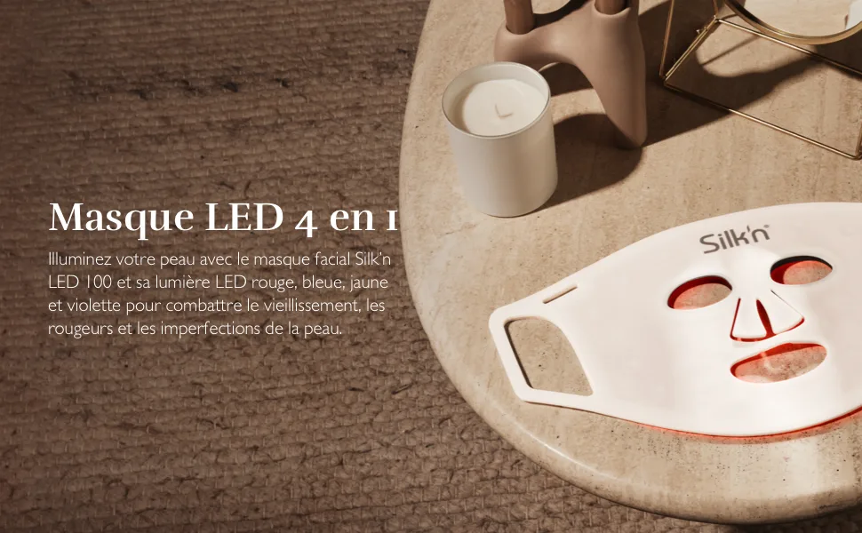Silk'n LED Face & Neck Mask Set | 2 LED Light Masks with Red Light for Collagen Anti-Wrinkle & Anti-Aging | Revitalizing Effect | Wireless - LED Masque visage Silk