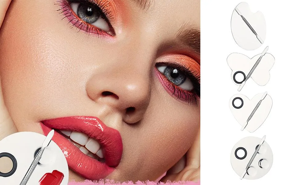 makeup blending makeup blending | Foundation tray with double-ended toning stick specular shine and fine grinding - Nail polish Firulab - Plateau de palette de maquillage - Palette de mélange de maquillage pour les mains - Plateau de fond
