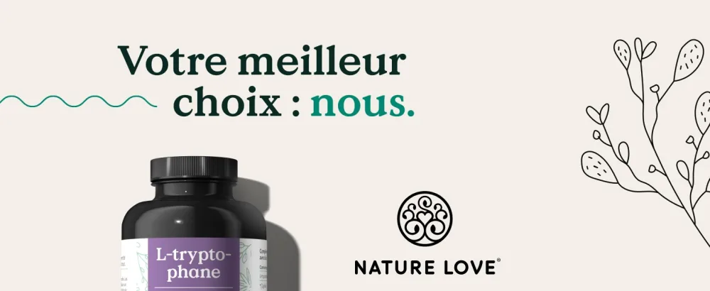 NATURE LOVE L-tryptophan - 240 capsules - highly dosed with 500mg per capsule - vegan laboratory-controlled and produced in Germany - without unnecessary additives - L-Tryptophan