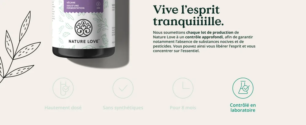 NATURE LOVE L-tryptophan - 240 capsules - highly dosed with 500mg per capsule - vegan laboratory-controlled and produced in Germany - without unnecessary additives - L-Tryptophan