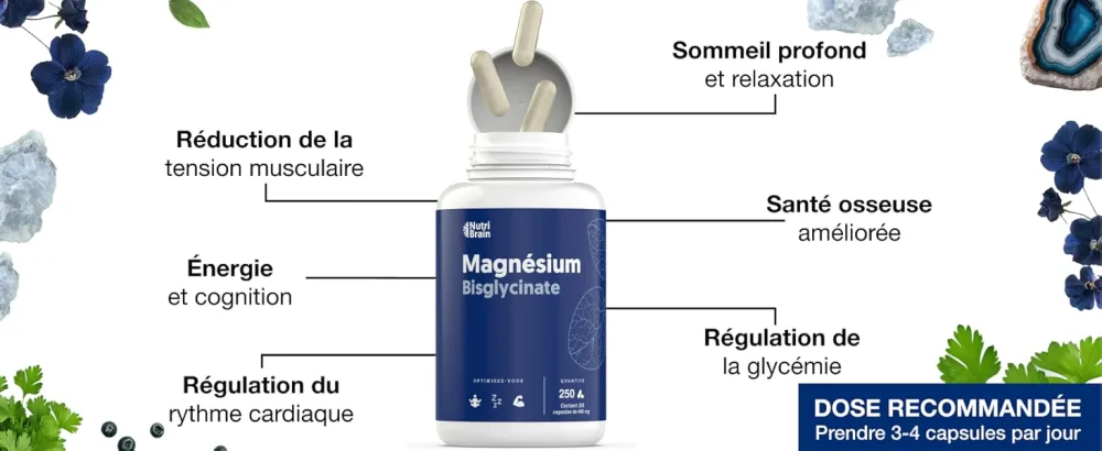 Magnesium Bisglycinate 2.000mg | MAX Absorption No Laxative Effects | Repairing Sleep & Energy Reduced Anxiety Bone & Muscle Support Concentration - nutribrain
