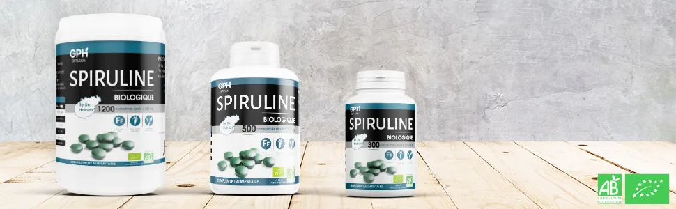 Organic Spirulina 500 mg - 1000 Tablets - Gamme spiruline