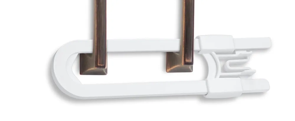 10 Pack Baby Sliding Cabinet Locks - Vmaisi Adjustable U Shaped Child Safety Locks,Childproof Latches for Kitchen Bathroom Storage Cupboards Doors, Handles and Knobs White (10) - U Shaped Cabinet Locks for handle