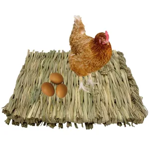 MUYG Chicken Nesting Box Pads,Chickens Coop Grass Pads Handwoven Grass Turf Hen Nest Liners Small Animal Natural Straw Mat Rabbit Bedding Pads(6 PCS) - Chicken coop grass pads