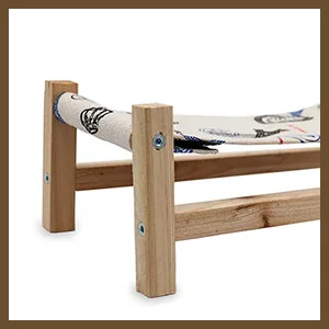 Dnoifne Reptile Hammock Swing Hanging Bed, Wooden Lizard Bed, Reptile Summer Bed for Bearded Dragon Leopard Gecko Lizard Wood + Tower Pattern - Reptile Hammock Swing Hanging Bed
