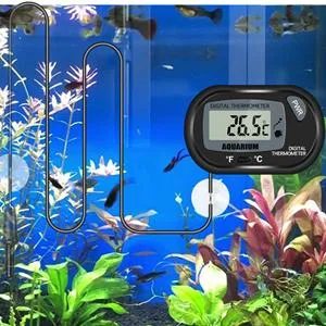 Thlevel LCD Digital Aquarium Thermometer, Fish Tank Thermometer with Water-Resistant Sensor Probe and Suction Cup for Reptile, Turtle Incubators, Terrarium Water Thermometer (4) - Aquarium Thermometer