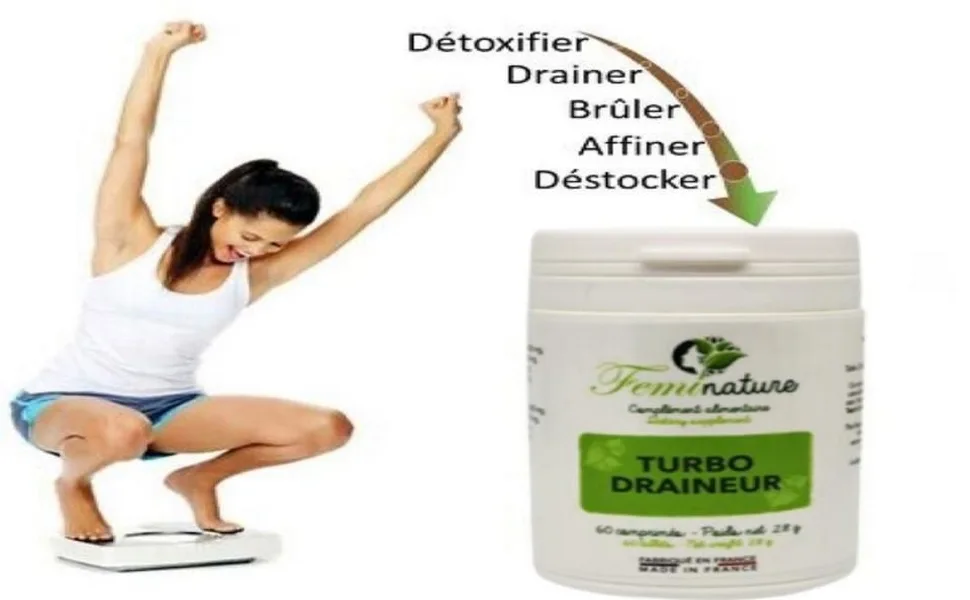 Water Retention Drainer | Turbo Drainer 60 Vegan Tablets | Liver & Colon Detox | Diuretic - Toxin Elimination | Bardan - brule graisse, bruleur de graisses, bruleur graisse, brule graisses, coupe faim, coupeur de faim