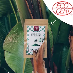Organic Spirulina tablets - Ecocert certified grown in pure water analyzed and packaged in France - spiruline ecocert