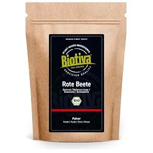 Beetroot powder 250 g without additives organic quality packaged and certified in Germany vegan. Biotiva - Betterave rouge