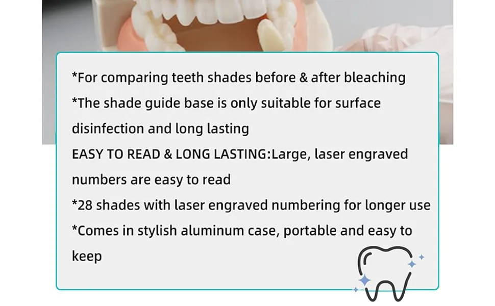 3D R-28 Professional Teeth Whitening Guide for Dentist Teeth Whitening Course Shade Guide with 28 Colors - guide d