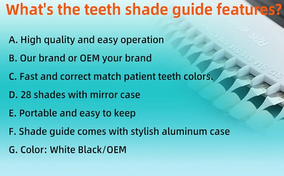 3D R-28 Professional Teeth Whitening Guide for Dentist Teeth Whitening Course Shade Guide with 28 Colors - guide d