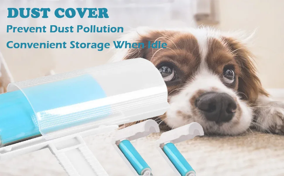 MINRGZEE Lint Roller 3 Pack, Washable Lint Roller Reusable Pet Hair Remover Cleaner with Cover for Clothes, Pet Hairs, Include Large/Medium/Small Size 1L-1M-1S - Dust Cover