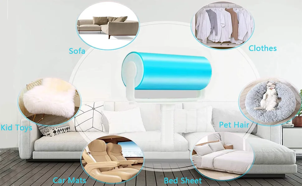 MINRGZEE Lint Roller 3 Pack, Washable Lint Roller Reusable Pet Hair Remover Cleaner with Cover for Clothes, Pet Hairs, Include Large/Medium/Small Size 1L-1M-1S - Lint Roller Set