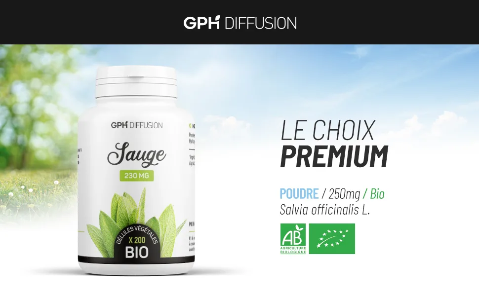 Organic Sage - 250 mg - 200 vegetable capsules - image 1