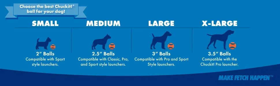 ChuckIt! Max Glow Ball Medium, 2 Pack - Chuckit Ball Size Guide