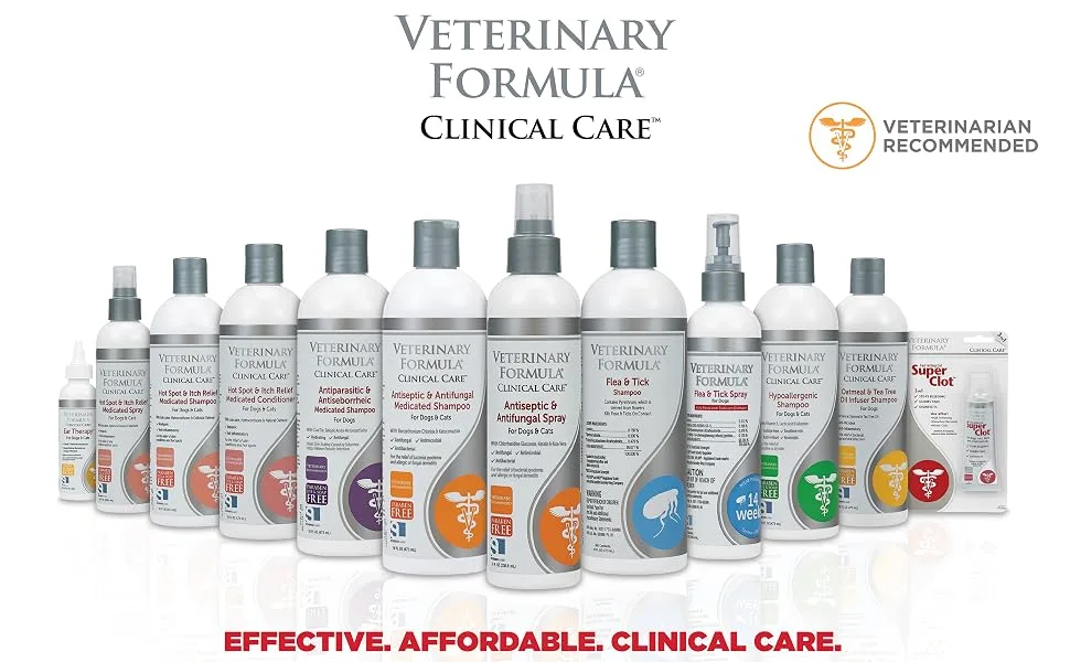 Veterinary Formula Clinical Care Antiseptic and Antifungal Spray/Shampoo for Dogs and Cats 8 oz Spray - veterinary formula clinical care