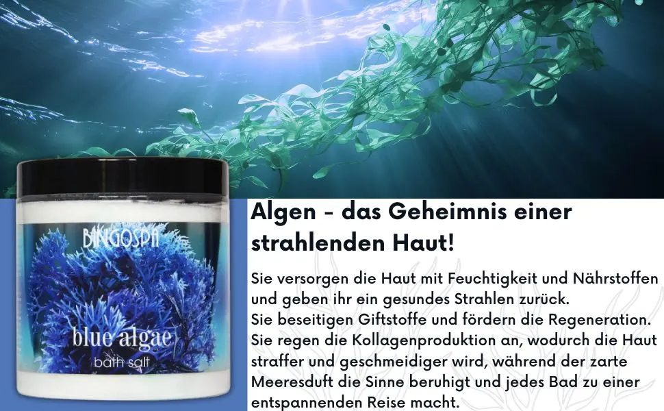 Blue seaweed bath salts 900g BINGOSPA - Bleu algues sel de bain bingospa