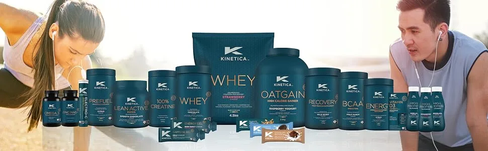 Kinetica Lean Whey Protein Wild Raspberry 900g 16g Protein Per Serving 36 Servings Whey from Grass-Fed EU Cows Exquisite Taste - Kinetica Range