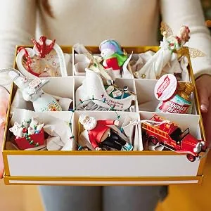 Hallmark Keepsake 2019 Year Dated Baby My First Christmas Jack-in-The-Box Bear Ornament - Christmas Ornament Storage Box