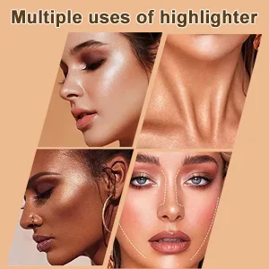 Fengyang 3Pcs 3 in 1 Creamy Highlighter Stick Liquid Contouring Blush Stick Liquid Blush Stick with Cushion Applicator Contouring Face Makeup Blush (B) - application