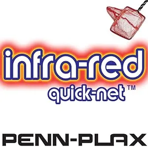 PENN-PLAX Infra-Red Quick-Net Aquarium Fish Nets  Red Color for Invisibility  Durable, Strong, and Safe 10" Net - infra-red logo