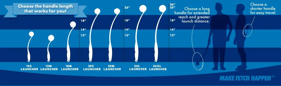 Chuckit! Fetch & Fold Launcher Medium (2.5" Ball) 26" Length Classic Launcher - Chuckit Launcher Banner