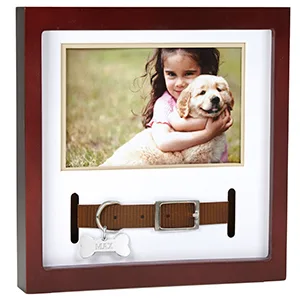 Pearhead Pet Collar Keepsake Picture Frame Espresso Collar Frame - Pet memorial photo frame with collar insert