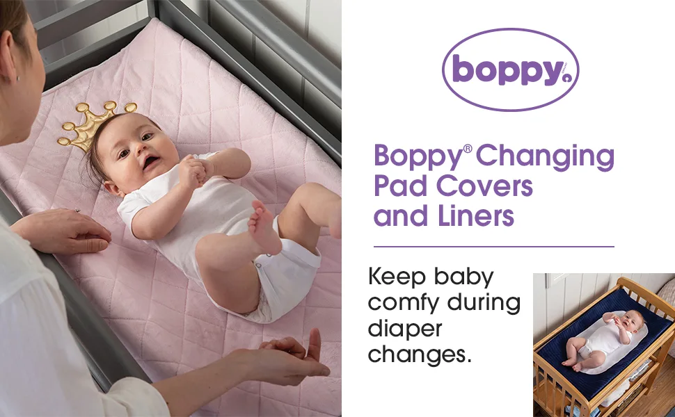Boppy Changing Pad Liner | 3 Count | Crisp White Terrycloth | Waterproof Backing Makes Messy Diaper Changes a Breeze | For Changing Pads or On-the-Go | Machine Washable and Dryable - Boppy Changing Pad Covers and Changing Pad Liners