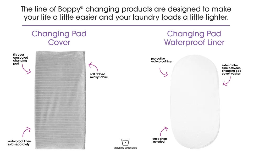 Boppy Changing Pad Liner | 3 Count | Crisp White Terrycloth | Waterproof Backing Makes Messy Diaper Changes a Breeze | For Changing Pads or On-the-Go | Machine Washable and Dryable - Soft, durable, machine washable and dryer safe. Makes life easier and your laundry lighter.