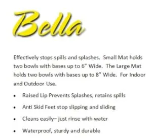 Loving Pets Bella Spill -Proof Fish-Shaped Mat for Cats Aqua - product information 3