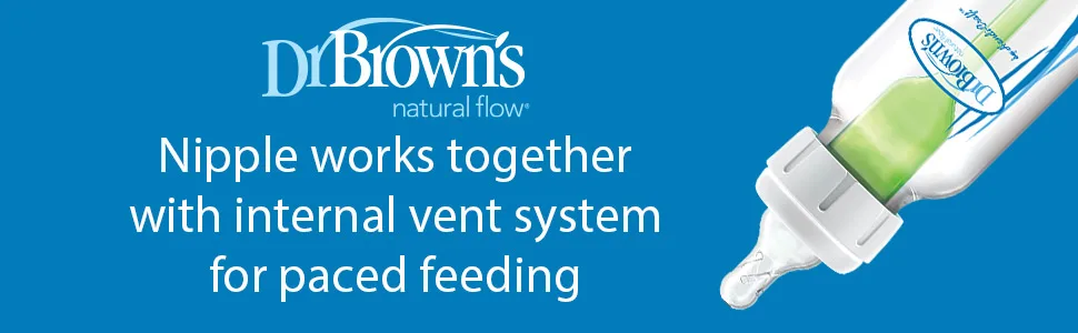 Dr. Brown's Original Nipple, Level 2 (3m+), (6 Count) Level 2, 6 Pack, 3m+ - Nipple works together with internal vent system for paced feeding