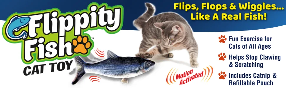 Ontel Flippity Fish Cat Toy Pack of 1 - Flippity Fish Cat Toy header
