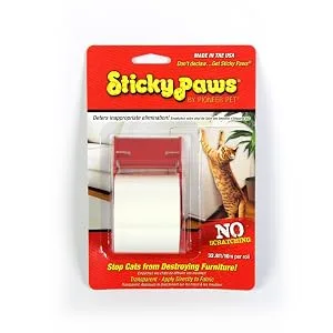 Sticky Paws Pioneer Pet Cat Training Aid - Deter Scratching - Sticky Sheets Roll (32.8 ft) - Sticky Paws On-A-Roll