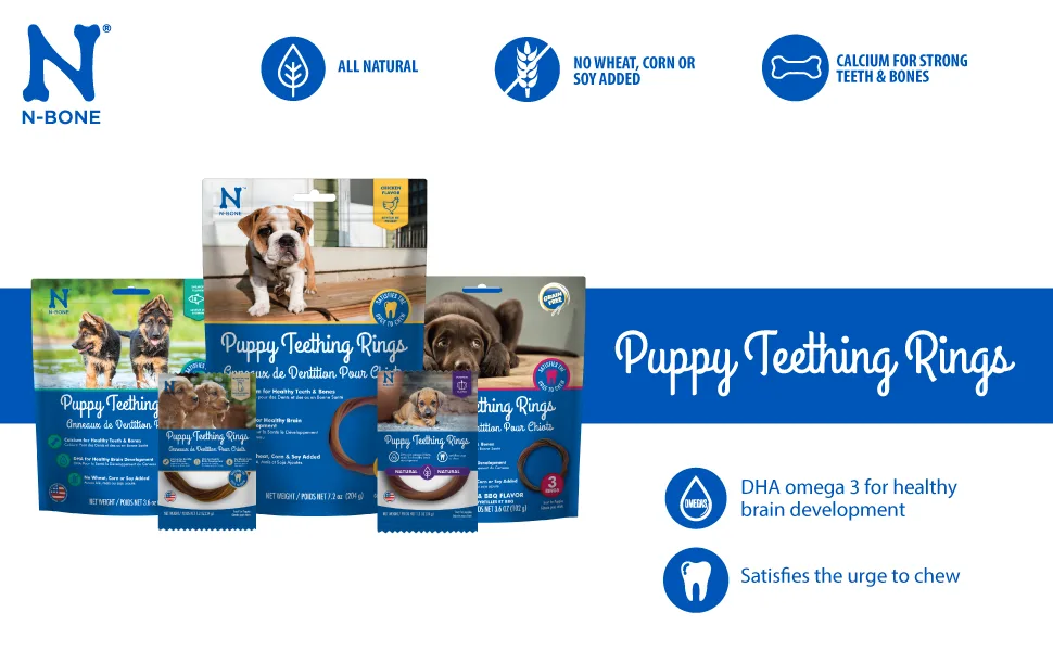 N-Bone Puppy Teething Rings Chicken Flavor 6-count(pack of 1) / 7.2 oz - Puppy Teething Rings