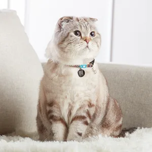 Max & Molly Classic Adjustable Smart ID Fashion Cat Collar with Safety Bell and Breakaway Buckle Hibiscus - comic cat collar max and molly