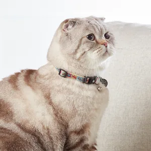 Max & Molly Classic Adjustable Smart ID Fashion Cat Collar with Safety Bell and Breakaway Buckle Hibiscus - comic collar for cats