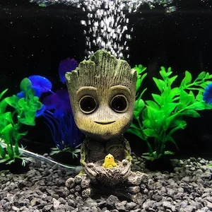 AnxunJim Aquarium Groot Air Bubbler Decorations Fish Tank Air Stone Set - fish