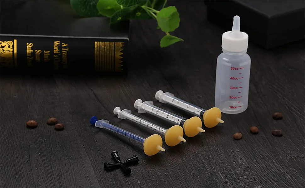 Xuanda Mini Pet Feeding Bottle and Syringes with Nipples for Small Cat Dog Animals (Model 4) - product information 1