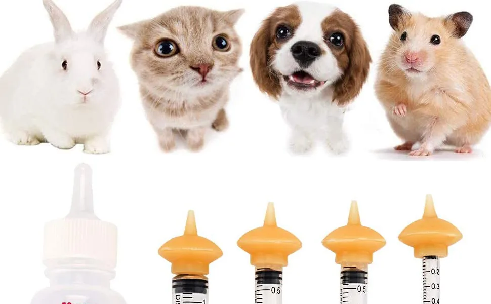 Xuanda Mini Pet Feeding Bottle and Syringes with Nipples for Small Cat Dog Animals (Model 5) - product information 1