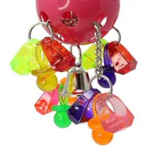 Bell Paci Pull Bonka Bird Toys Colorful Plastic Pullable Interactive Parrot African Grey Cockatoo, Cockatiel, Conure, Quaker, Caique, Eclectus, and Similar Birds. Acrylic Ring & Pacifier - 1938 Paci Pull Bonka Bird Toys Colorful Pulling Parrot Cockateil Budgie Finch Parrotlet Parakeet