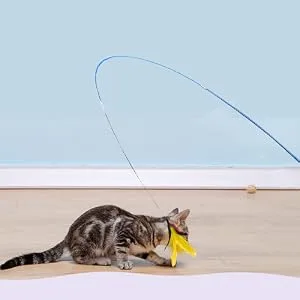 M JJYPET Retractable Cat Toys Wand ,12 Packs Interactive Cat Feather Toys,9 Assorted Teaser Refills with Bell for Cat,Kitten - product information 5