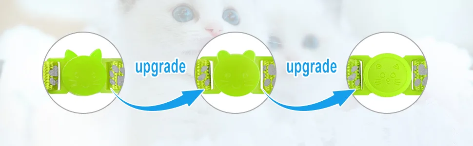 TagME 2 Pack Personalized Reflective Cat Collars Breakaway with Bell, Adjustable Pet Collars for Boy & Girl Cats Kitten Standard 7-12" Green - Cat Collar with Name Tag