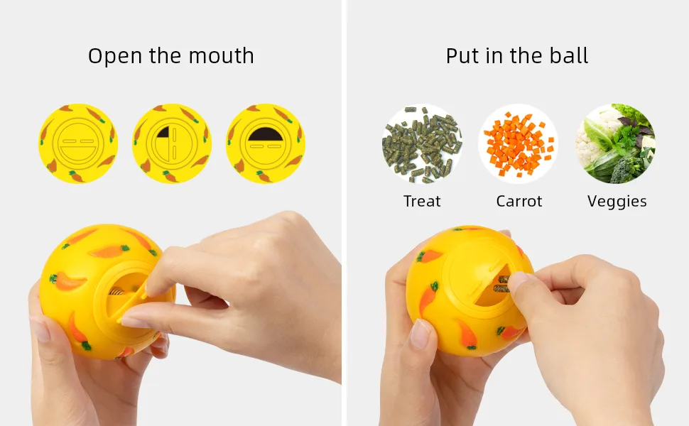 Niteangel Treat Ball, Snack Ball for Small Animals Small Yellow, Blue & Green - product information 2