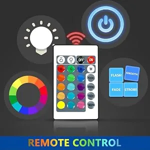 MingDak LED Aquarium Light, Wireless Remote Control Fish Tank Light,RGB Colored Changing,Brightness Adjustable,Underwater Submersible LED Light 7.5'' (9 LED Colored Changing) - Aquarium Tank Light