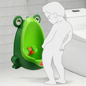 Foryee Cute Frog Potty Training Urinal for Boys with Funny Aiming Target - Blackish Green - Adjustable height