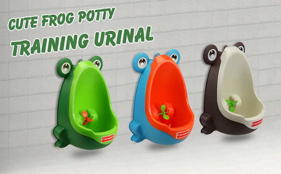 Foryee Cute Frog Potty Training Urinal for Boys with Funny Aiming Target - Blackish Green - potty training urinal
