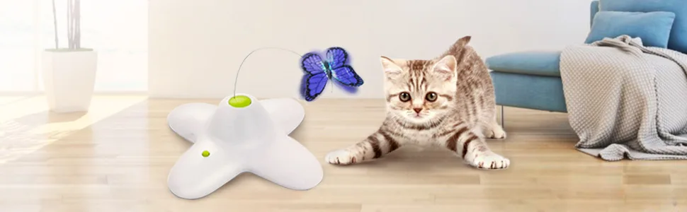 All for Paws Interactive Motion Activate Cat Butterfly Toy with One Replacement Flashing Butterflies Toy 6pack Refill - product information 3