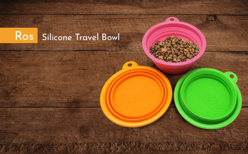 Alfie Pet - ROS Silicone Pet Expandable/Collapsible Travel Bowl - Size: 1.5 Cups Orange - product information 1