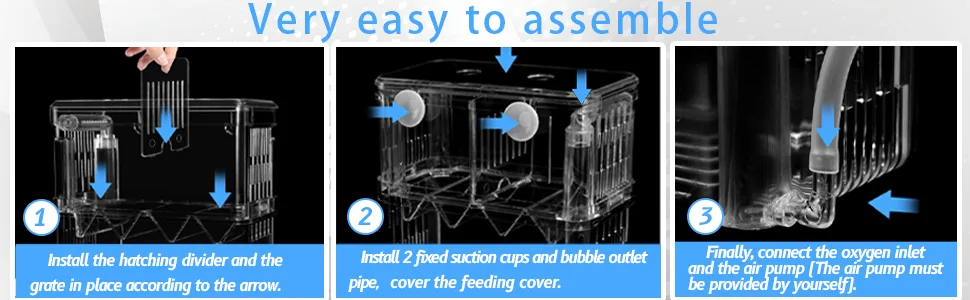 Fortune-star Fish Breeding Box Aquarium Fish Tank Hatchery Incubator Breeder Box Fish Breeding Tanks Acrylic White Breeder Isolation Divider Hatching Boxes with Suction Cups Medium - incubator breeder box